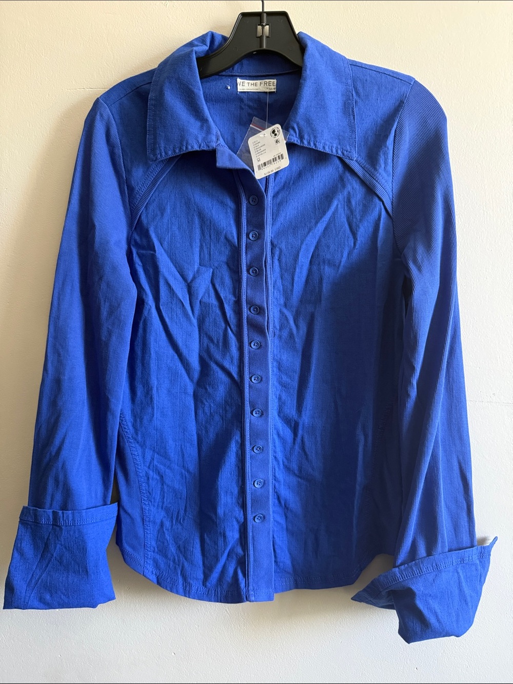 We The Free Cobalt Blue Button-Front Shirt